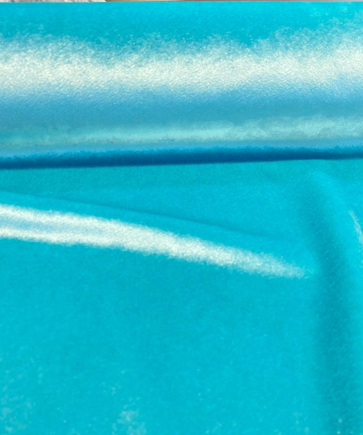 Exclusive Velveteen Spa Blue Polyester Fabric - Spa Blue Velveteen, 60" Width (1 Yard)