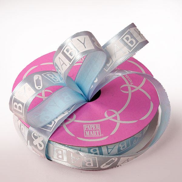 Baby Satin Ribbon 5/8 '' X 25 yd Blue Color 1 / ROLL