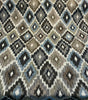 Conquest Chenille Upholstery Fabric - Brown/Blue Ikat, 56" Width (1 Yard)