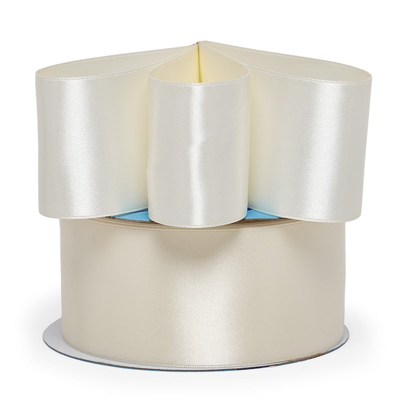 Haute Couture Satin Ribbon 2 '' X 25 yd Antique White Color 1 / ROLL