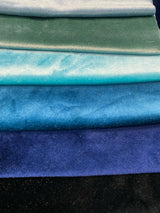 Exclusive Velveteen Velvet Fabric - Navy Blue, Drapery Upholstery, 60" Width (1 Yard)