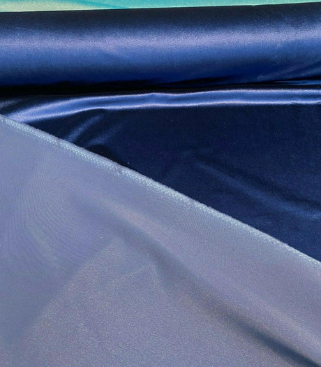Exclusive Velveteen Velvet Fabric - Navy Blue, Drapery Upholstery, 60" Width (1 Yard)