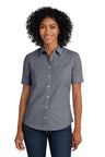 Port Authority® Women's Short Sleeve SuperPro Oxford Shirt Wrinkle Resistant Stain Release Top