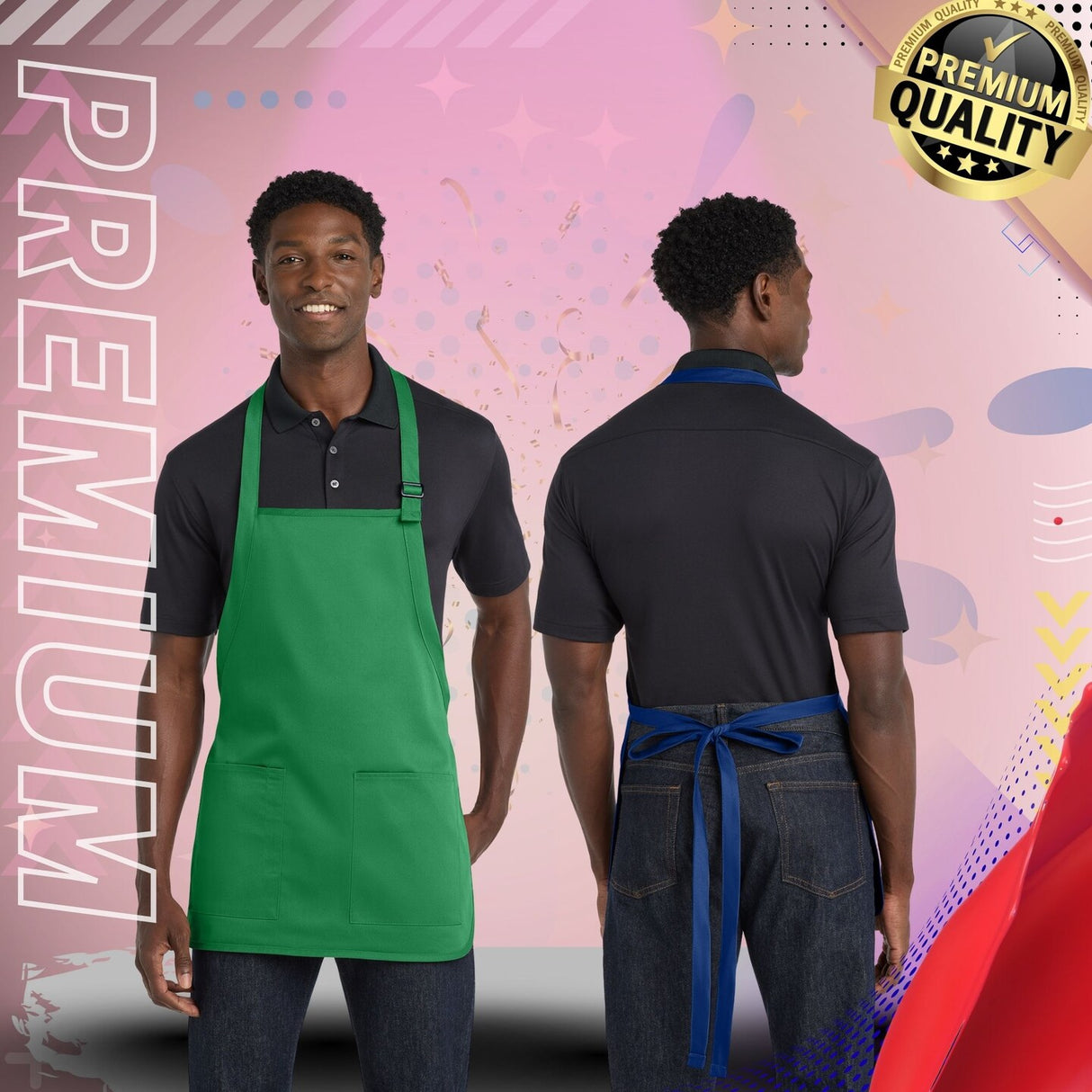Port Authority® Medium-Length Two-Pocket Bib Apron