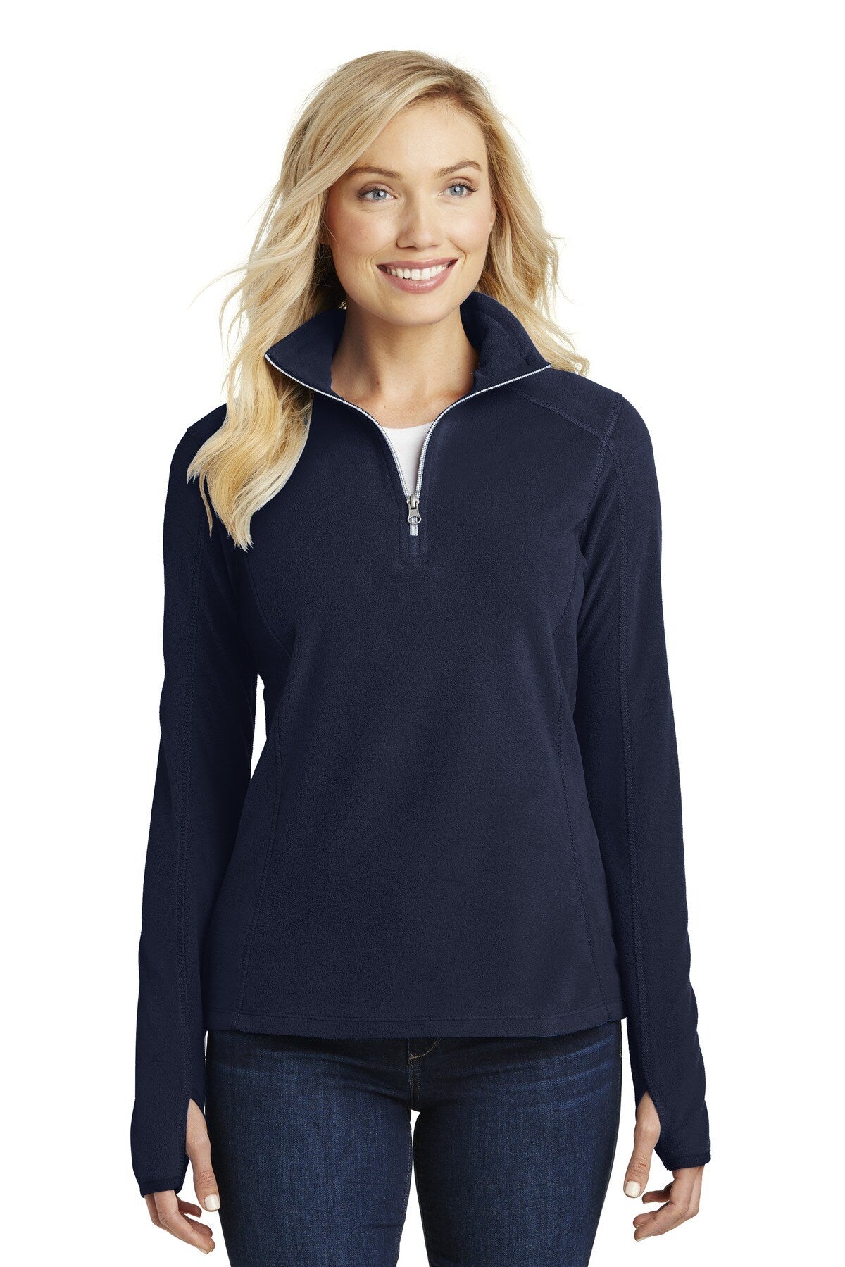 Port Authority® Women's Microfleece 1/2-Zip Pullover Lightweight Warm Layer for Outdoors