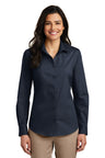 Port Authority® Women's Long Sleeve Carefree Poplin Shirt Lightweight Breathable Professional Top