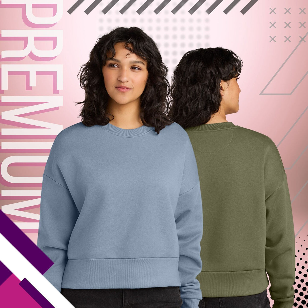 Next Level Apparel® Womens Heavyweight Sweatshirt Oversized Cotton Fleece Pullover