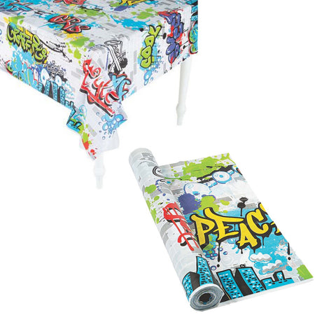 Graffiti Plastic Tablecloth Roll 40" x 100 ft.