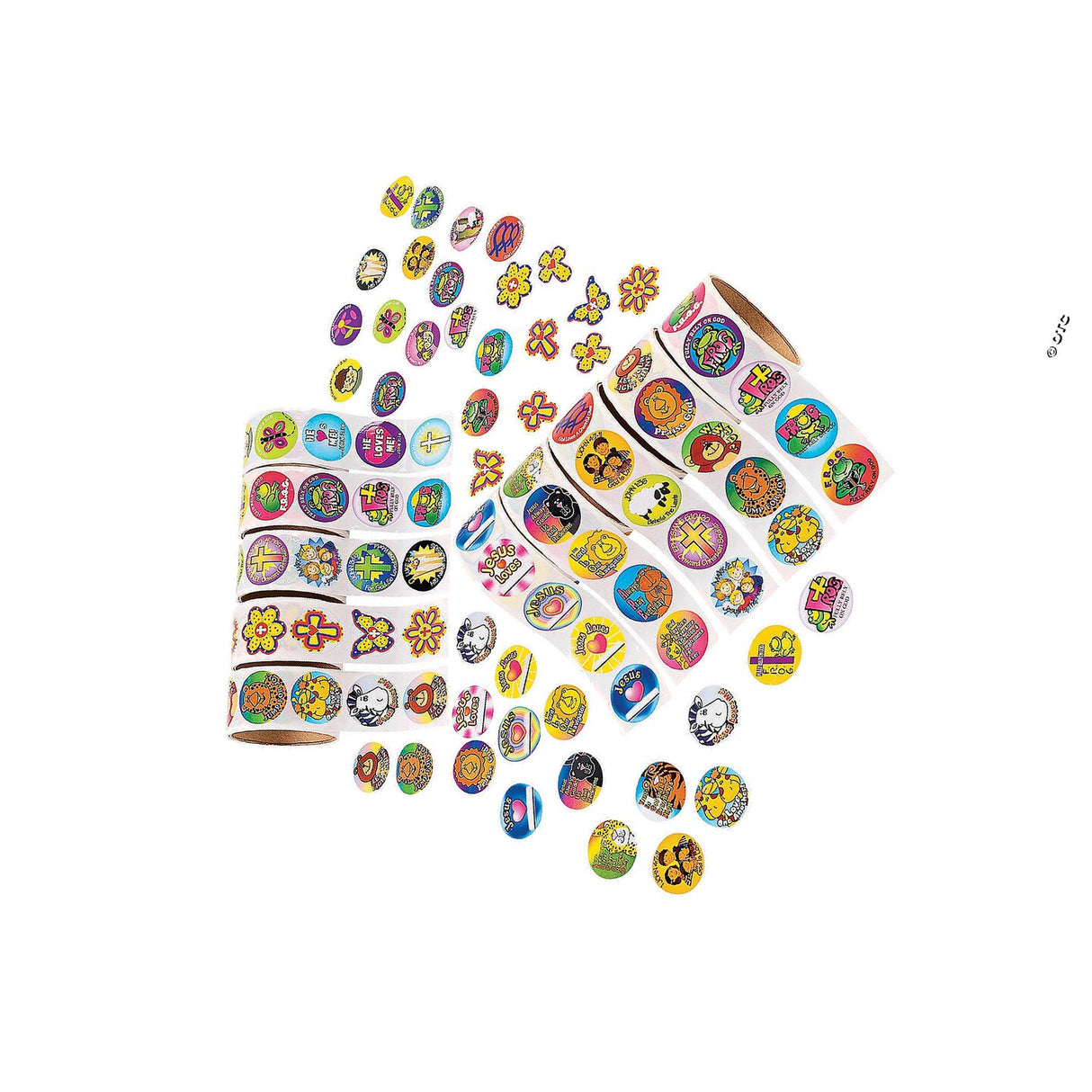 Bulk Religious Rolls of Stickers Assortment 1000 Pc.