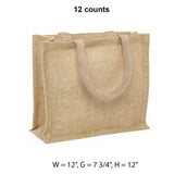 Jute Shopping Bags 12 '' X 7 3/4 '' X 12 '' Medium