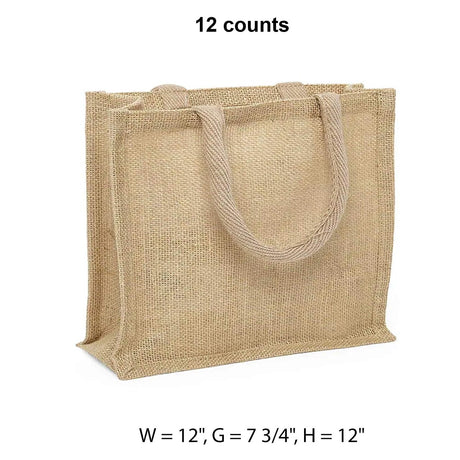 Jute Shopping Bags 12 '' X 7 3/4 '' X 12 '' Medium