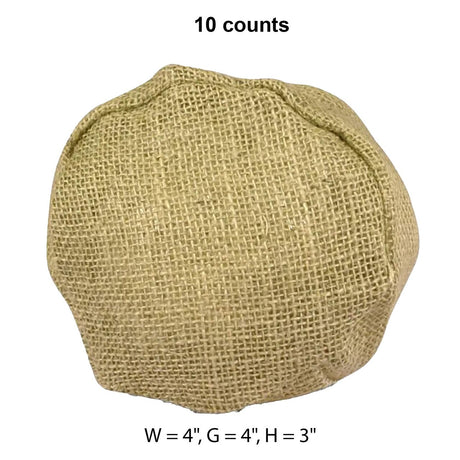 Natural Burlap Round Bottom Bags 4 '' X 4 '' X 3 ''