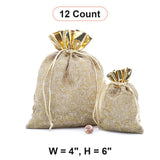 Gold Florentine Jute Fabric Bag 4 '' x 6 ''