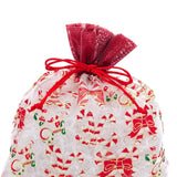 Candy Canes Christmas Bag with Red Ribbon 8” x 10”