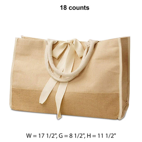 Jute Blend Tote Bags 17 1/2 '' X 8 1/2 '' X 11 1/2 '' Natural