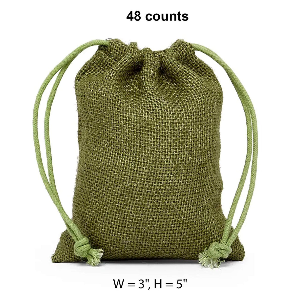 Colored Jute Bags 3 '' X 5 '' Moss