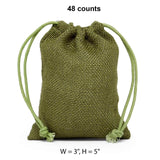 Colored Jute Bags 3 '' X 5 '' Moss