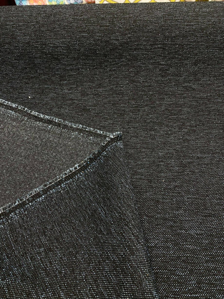 Texture Midnight Olefin Fabric - Dark Navy Mixed With Black Texture, Railroaded (1 Yard)