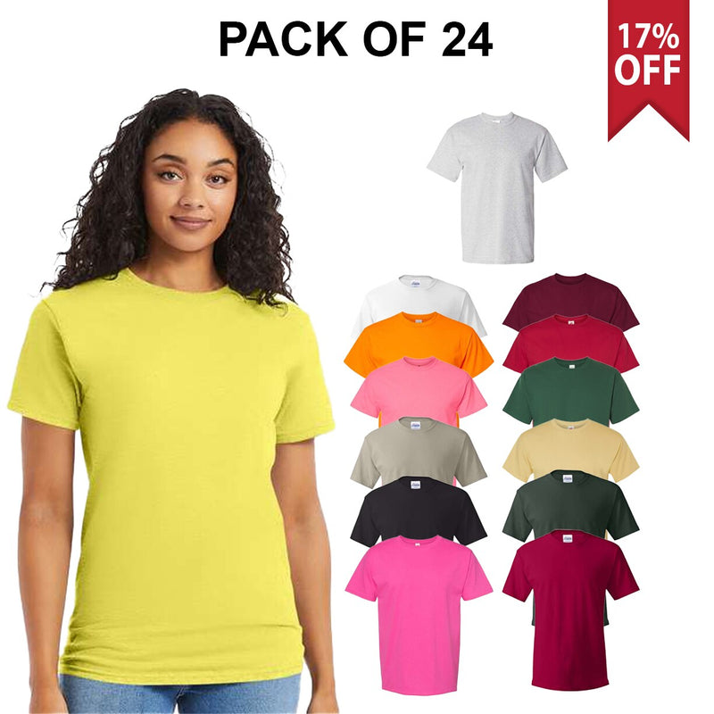 24 Pack : Essential T-Shirt For Adult | 100% Cotton