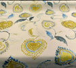 Regal Jill Velvet Upholstery Fabric - Blue Floral Print, 56" Width (1 Yard)