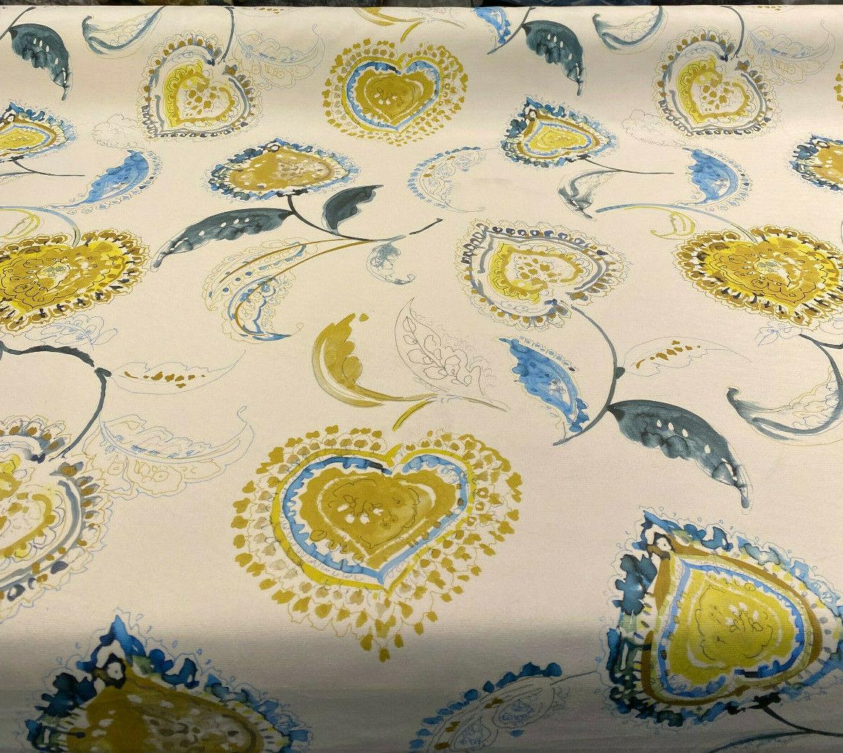Regal Jill Velvet Upholstery Fabric - Blue Floral Print, 56" Width (1 Yard)
