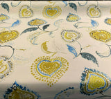 Regal Jill Velvet Upholstery Fabric - Blue Floral Print, 56" Width (1 Yard)