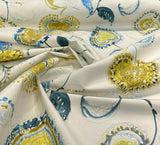 Regal Jill Velvet Upholstery Fabric - Blue Floral Print, 56" Width (1 Yard)