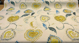 Regal Jill Velvet Upholstery Fabric - Blue Floral Print, 56" Width (1 Yard)