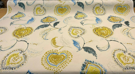 Regal Jill Velvet Upholstery Fabric - Blue Floral Print, 56" Width (1 Yard)