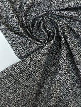 Cotton Tweed Lurex in Silver Black White