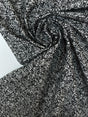 Cotton Tweed Lurex in Silver Black White