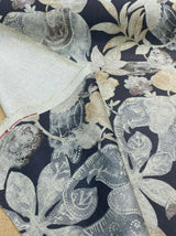 Babar Charcoal Elephant Printed Polyester Fabric - Charcoal Elephant Print, 56" Width (1 Yard)