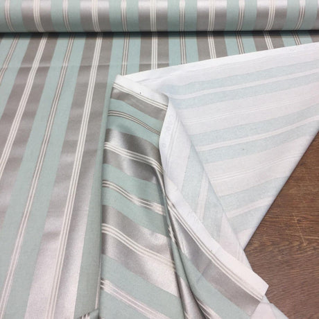 P/Kaufmann Beam Of Light Chintz Cotton Fabric - Haze Blue Stripes, 54" Width (1 Yard)