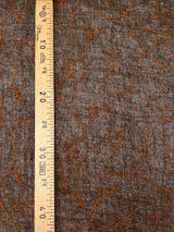 Wool Embroidered Fabric Brown