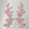 Beaded Corded Floral Lace Applique 100% Polyester Net Mesh