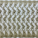 Beaded 3D Floral Lace Fabric - Embroidered 100 Percent Polyester Net Mesh, 3D Floral Beaded Design, 52" Wide (1 Yard)