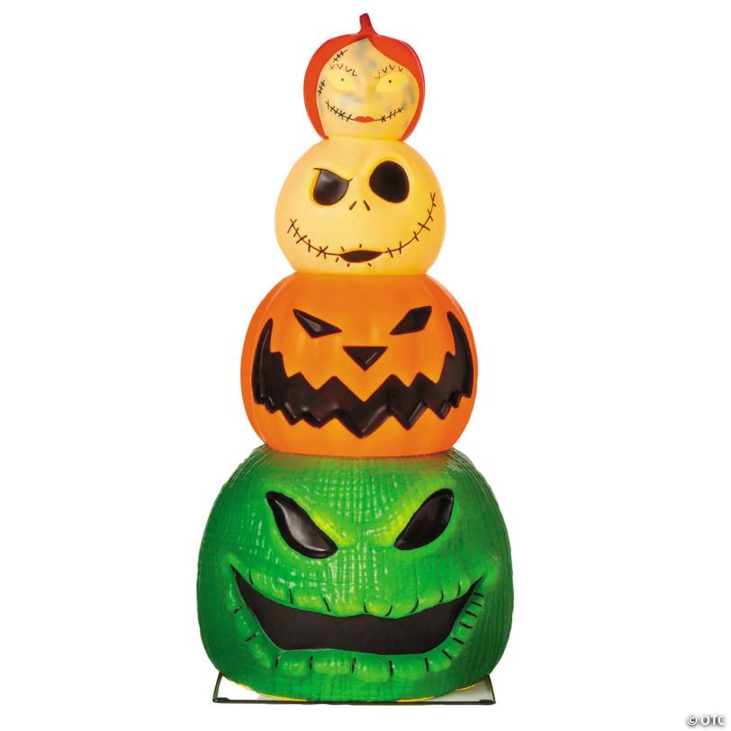 49" Light-Up The Nightmare Before Christmas™ Character Pumpkin Stack Halloween Decoration