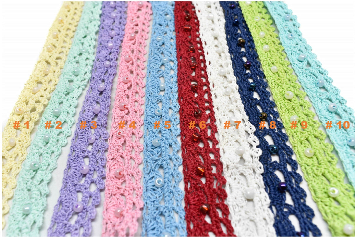 Crochet Beaded Trim 0.625 in