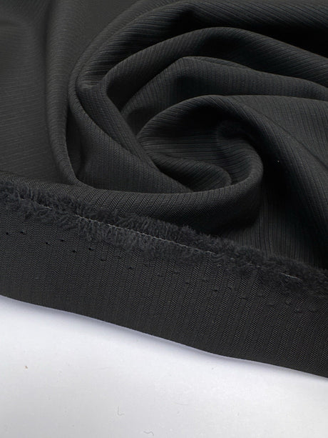 Wool Jacquard Fabric Black Striped