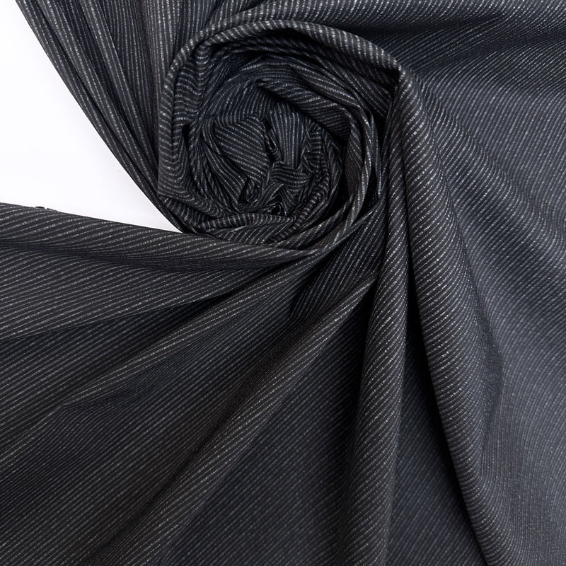 Cotton Elastane Twill Gray Black Melange