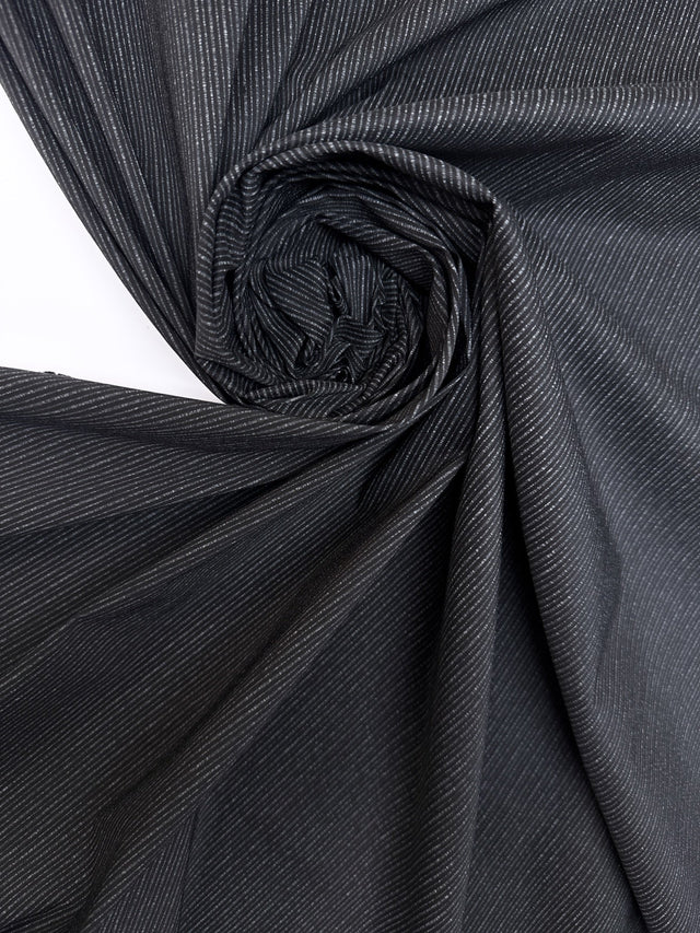 Cotton Elastane Twill Gray Black Melange