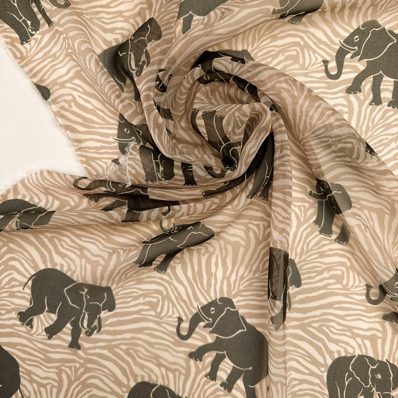 Silk Chiffon Printed Graphic Animal