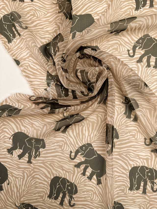 Silk Chiffon Printed Graphic Animal