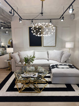 Z341A Polyester Fabric - Black & White Geometric Square Area Rug, Soft Texture, Modern Design, 5' 3" X 7' 6" (1 Piece)