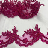 Beaded Corded Lace Trim 3" Wide