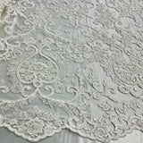 Beaded Corded Bridal Lace Dark Ivory