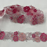 1 Yard Beaded Corded Embroidered Lace Trim 1.5" Wide 100% Polyester Organza for Dresses & Costumes
