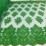 Embroidered Lace Fabric on Polyester Net Mesh