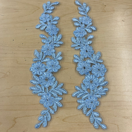 Beaded Corded Floral Lace Applique