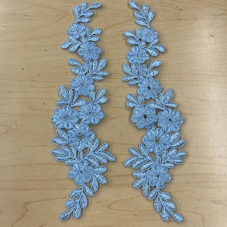 Beaded Corded Floral Lace Applique